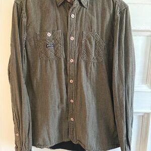 Diesel Black and White Gingham Button-Up Shirt